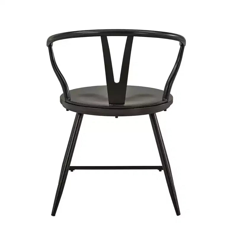 Chaise d'appoint en métal Wishbone avec assise en bois (lot de 2)