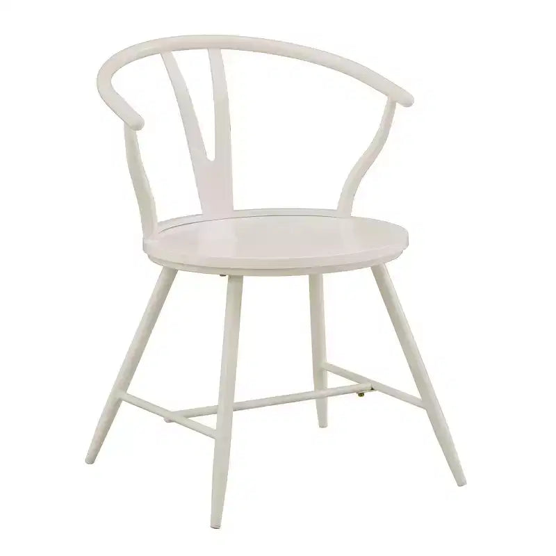 Chaise d'appoint en métal Wishbone avec assise en bois (lot de 2)