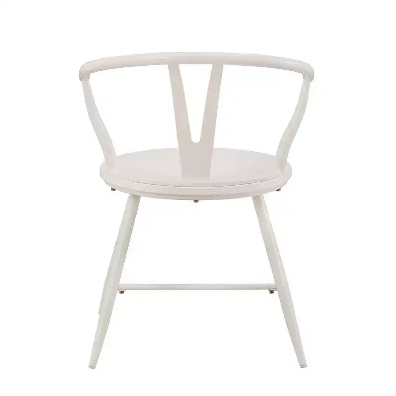 Chaise d'appoint en métal Wishbone avec assise en bois (lot de 2)