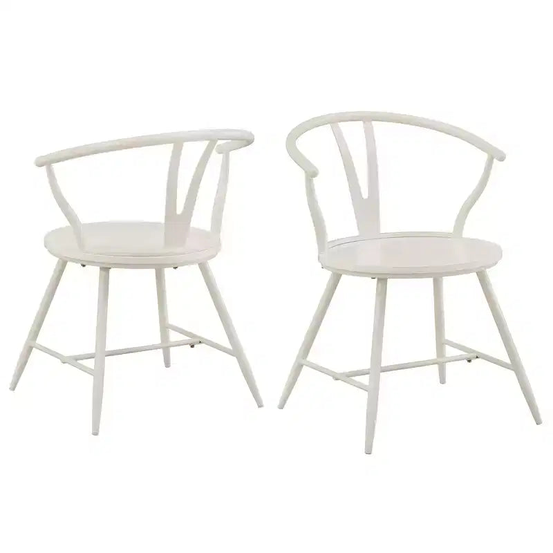 Chaise d'appoint en métal Wishbone avec assise en bois (lot de 2)