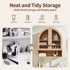 Armoire de salle de bain murale cintrée avec tiroir, 28 pouces, armoire à pharmacie moderne avec étagères réglables, rangement au-dessus des toilettes