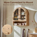 Armoire de salle de bain murale cintrée avec tiroir, 28 pouces, armoire à pharmacie moderne avec étagères réglables, rangement au-dessus des toilettes
