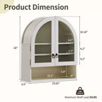 Armoire de salle de bain murale cintrée avec tiroir, 28 pouces, armoire à pharmacie moderne avec étagères réglables, rangement au-dessus des toilettes