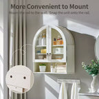 Armoire de salle de bain murale cintrée avec tiroir, 28 pouces, armoire à pharmacie moderne avec étagères réglables, rangement au-dessus des toilettes