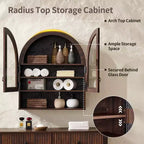 Armoire de salle de bain murale cintrée avec tiroir, 28 pouces, armoire à pharmacie moderne avec étagères réglables, rangement au-dessus des toilettes