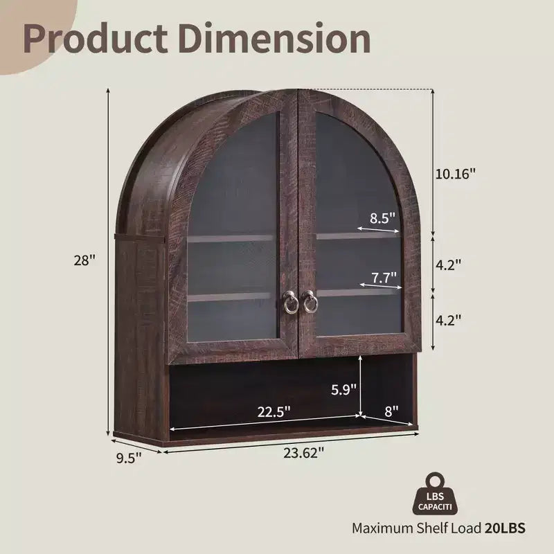 Armoire de salle de bain murale cintrée avec tiroir, 28 pouces, armoire à pharmacie moderne avec étagères réglables, rangement au-dessus des toilettes