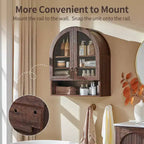 Armoire de salle de bain murale cintrée avec tiroir, 28 pouces, armoire à pharmacie moderne avec étagères réglables, rangement au-dessus des toilettes