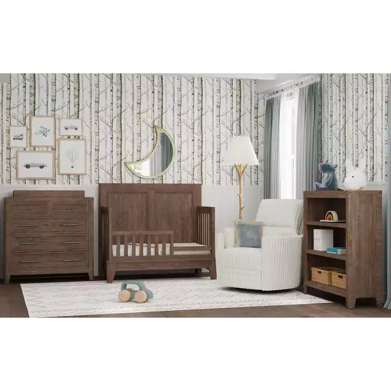 Barrière de sécurité pour lit de bébé convertible - Brun rustique