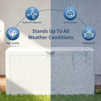 Grand coffre de rangement de terrasse étanche en résine de 276 litres, pour intérieur et extérieur, avec couvercle verrouillable, pour coussins de mobilier de jardin, oreillers décoratifs, outils de jardin