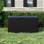Grand coffre de rangement de terrasse étanche en résine de 276 litres, pour intérieur et extérieur, avec couvercle verrouillable, pour coussins de mobilier de jardin, oreillers décoratifs, outils de jardin