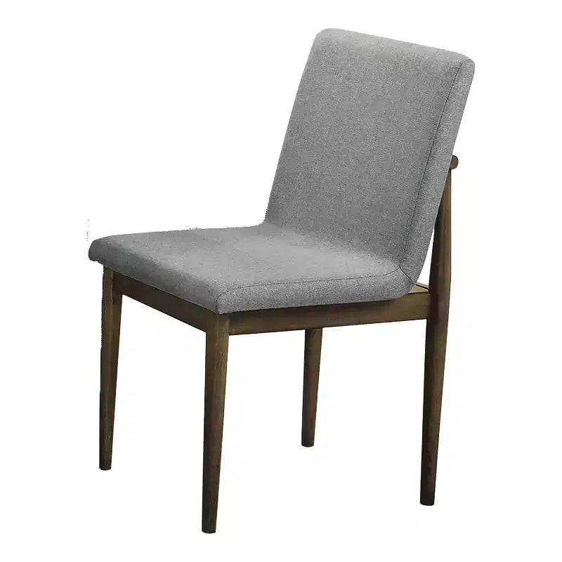 Lot de 2 chaises de salle à manger rembourrées en tissu naturel : style milieu de siècle, cadre en bois, rembourrage en mousse