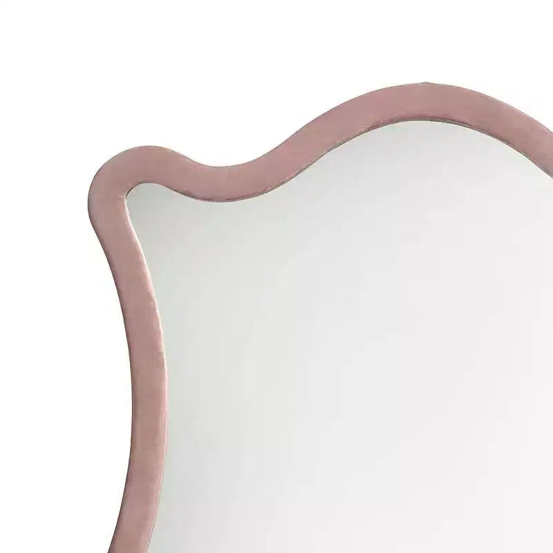 Miroir de commode en velours rose