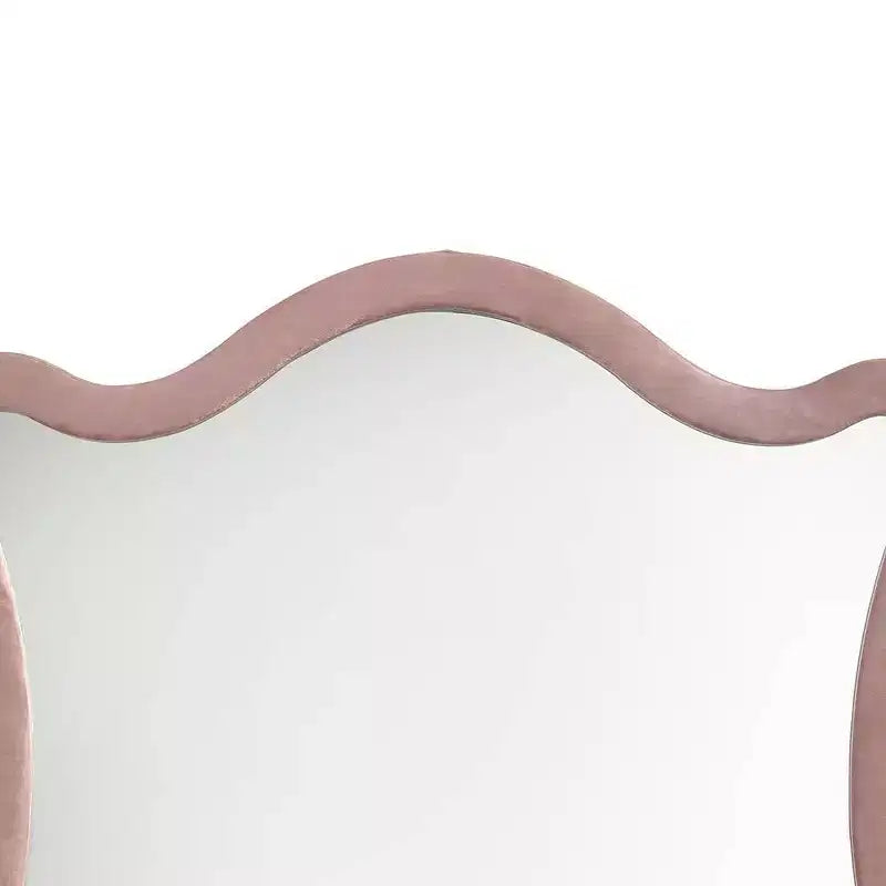 Miroir de commode en velours rose