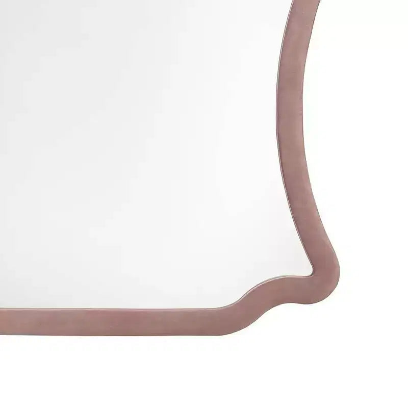 Miroir de commode en velours rose
