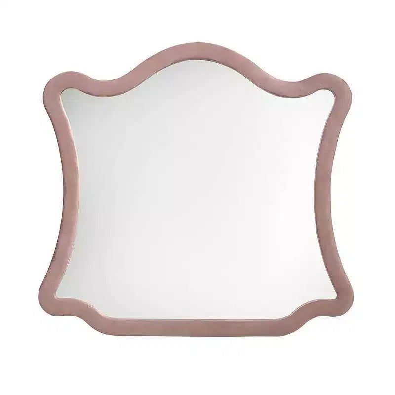 Miroir de commode en velours rose