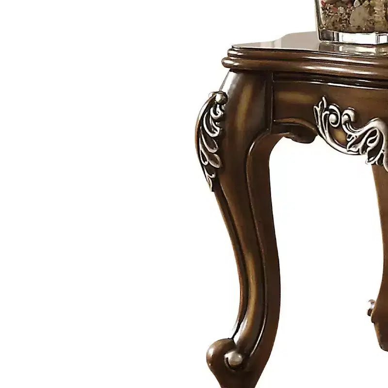 Table d'appoint en chêne antique – Table d'appoint rustique en bois pour salon et entrée