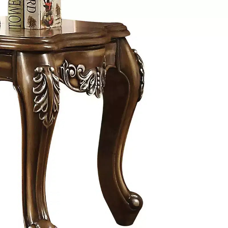 Table d'appoint en chêne antique – Table d'appoint rustique en bois pour salon et entrée