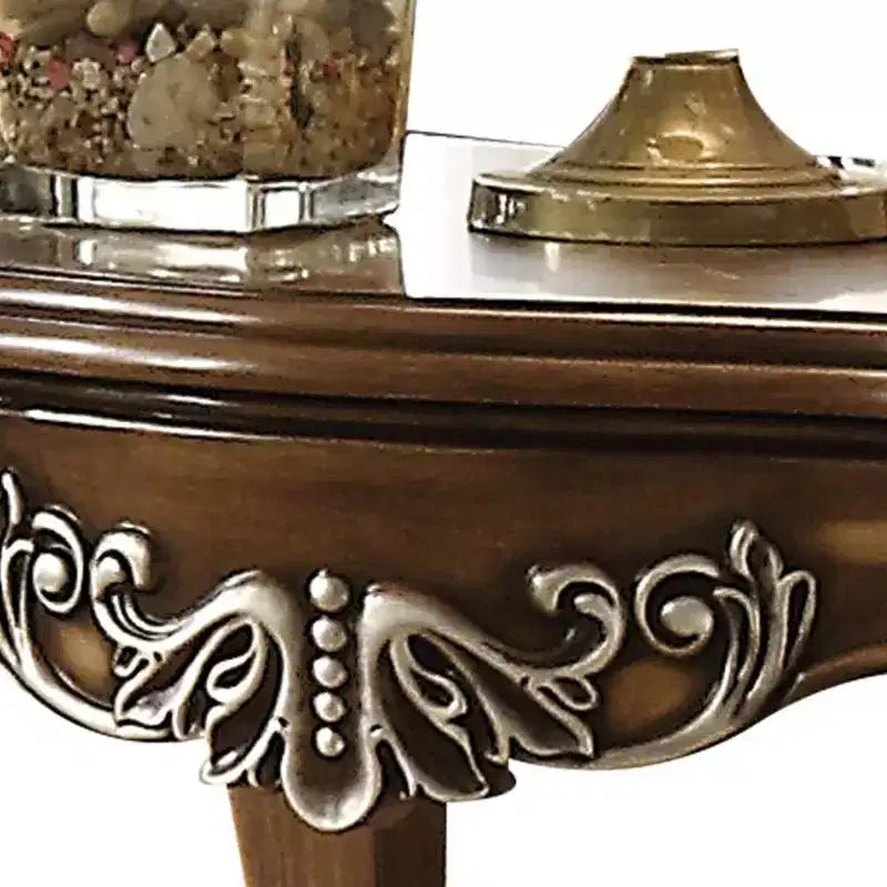 Table d'appoint en chêne antique – Table d'appoint rustique en bois pour salon et entrée