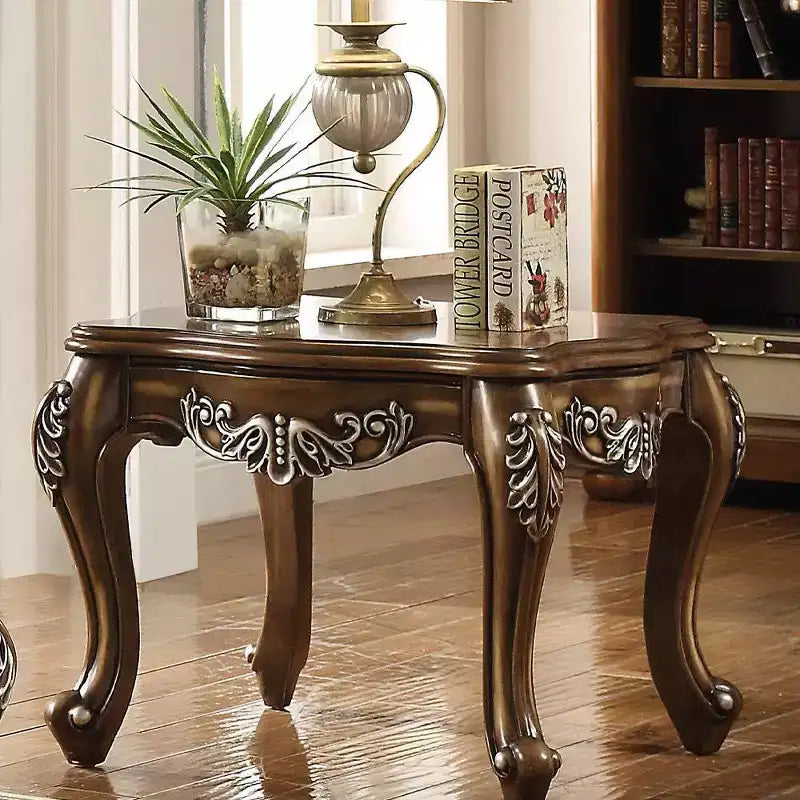 Table d'appoint en chêne antique – Table d'appoint rustique en bois pour salon et entrée
