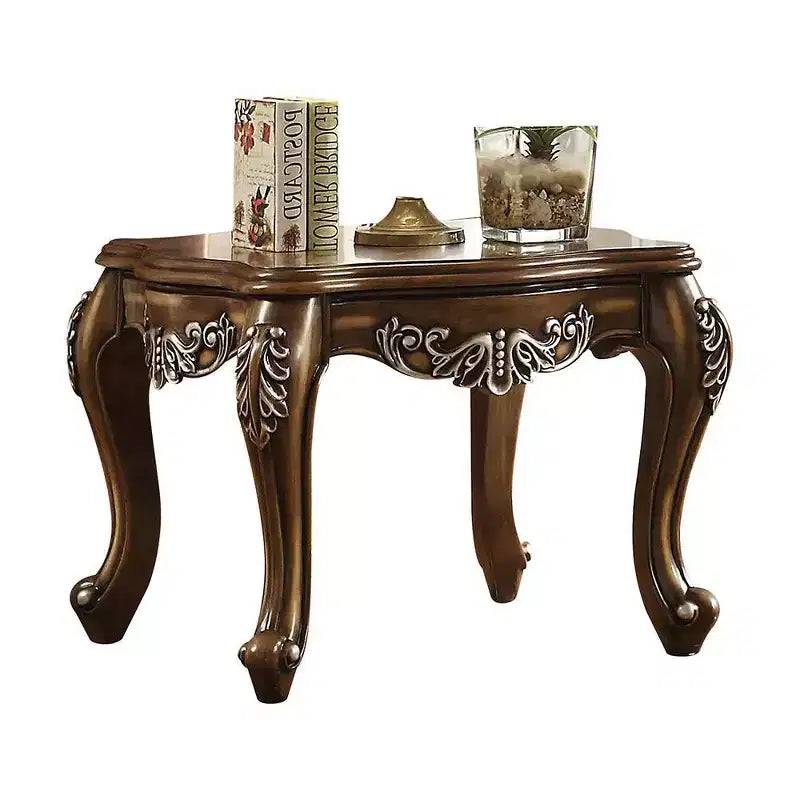 Table d'appoint en chêne antique – Table d'appoint rustique en bois pour salon et entrée
