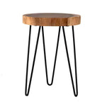 East at Main Natura Freeform Side Table with Iron Base Brown/Black