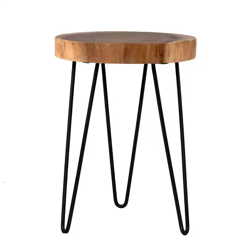 East at Main Natura Freeform Side Table with Iron Base Brown/Black