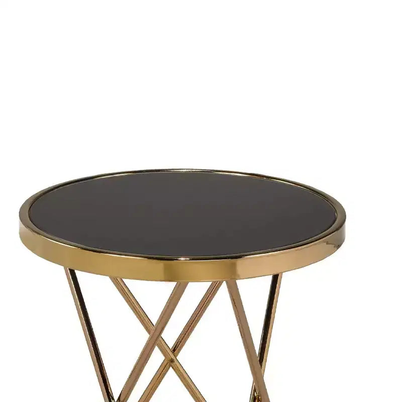 Table d'appoint or rose – Table d'appoint métallique élégante pour le salon et la chambre