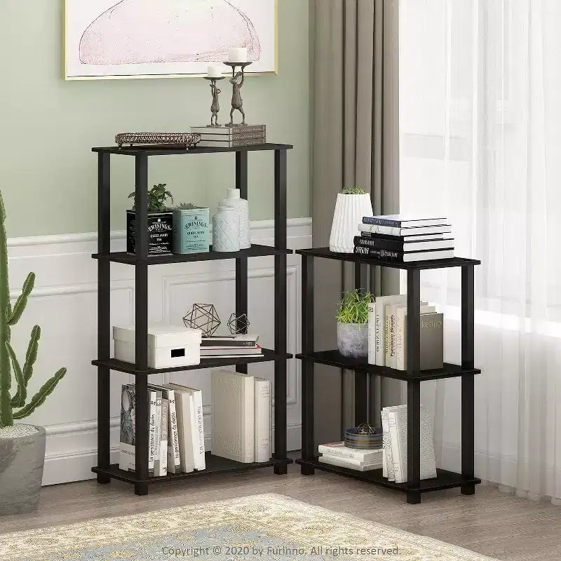 Étagère décorative ouverte à 4 niveaux support de présentation polyvalent