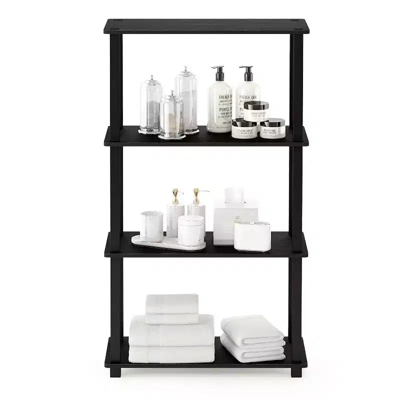 Étagère décorative ouverte à 4 niveaux support de présentation polyvalent