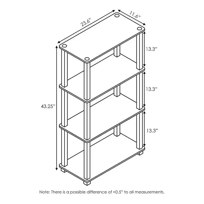 Étagère décorative ouverte à 4 niveaux support de présentation polyvalent