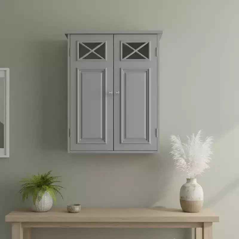 Armoire murale amovible avec portes vitrées