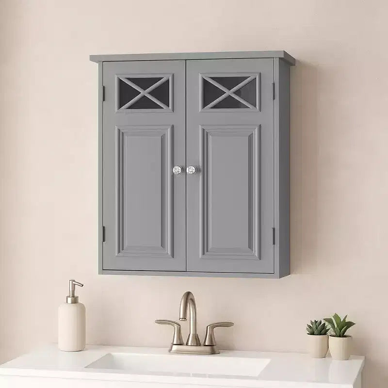 Armoire murale amovible avec portes vitrées