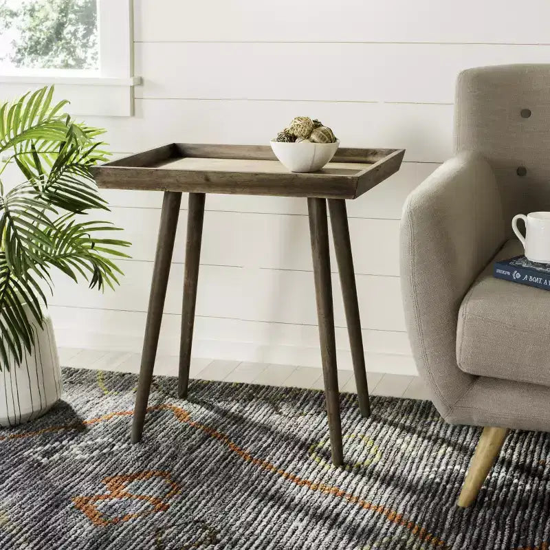 Table d'appoint avec plateau amovible – Table de chevet ou de canapé pour salon et chambre à coucher