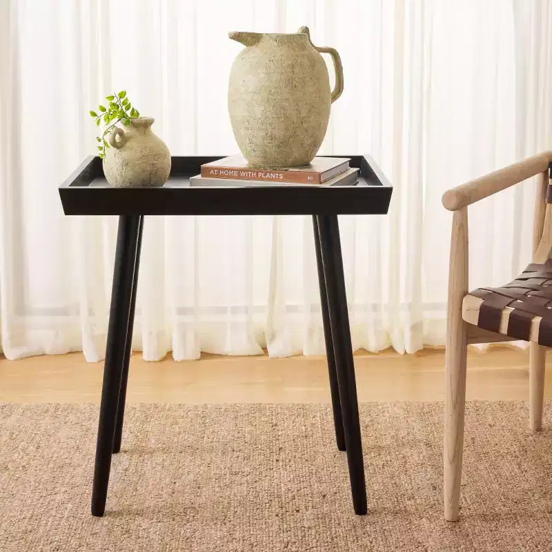 Table d'appoint avec plateau amovible – Table de chevet ou de canapé pour salon et chambre à coucher