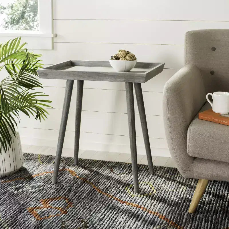 Table d'appoint avec plateau amovible – Table de chevet ou de canapé pour salon et chambre à coucher