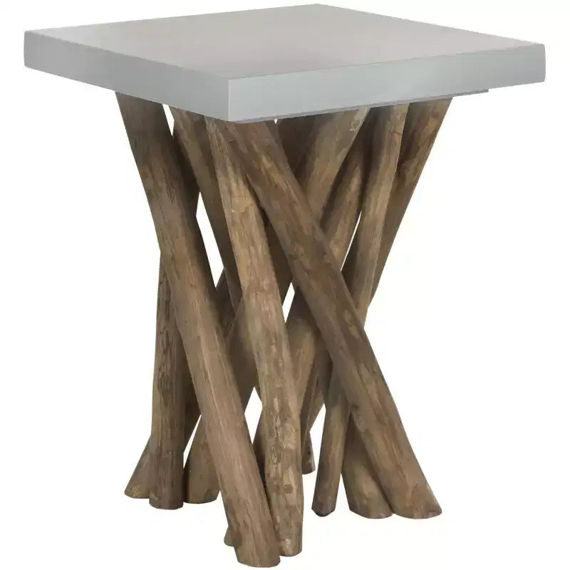 Table d'appoint de ferme – Table d'appoint en bois massif pour chambre et salon