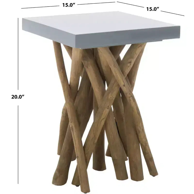 Table d'appoint de ferme – Table d'appoint en bois massif pour chambre et salon