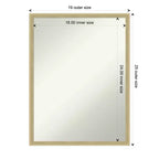 Miroir mural en bois sans biseau couleur champagne 25,25 x 19,25 po.