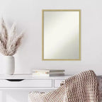 Miroir mural en bois sans biseau couleur champagne 25,25 x 19,25 po.