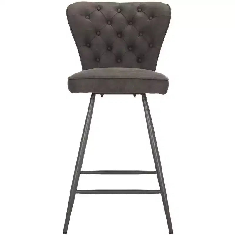 Tabouret de comptoir pivotant en cuir capitonné style milieu du siècle, hauteur 26 po (ensemble de 2)