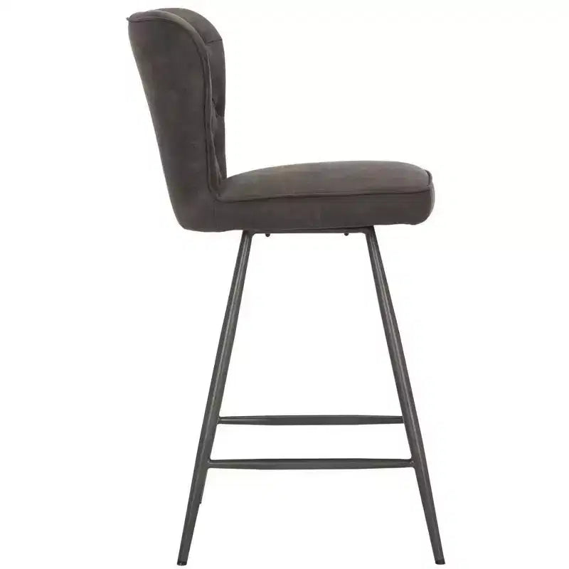 Tabouret de comptoir pivotant en cuir capitonné style milieu du siècle, hauteur 26 po (ensemble de 2)