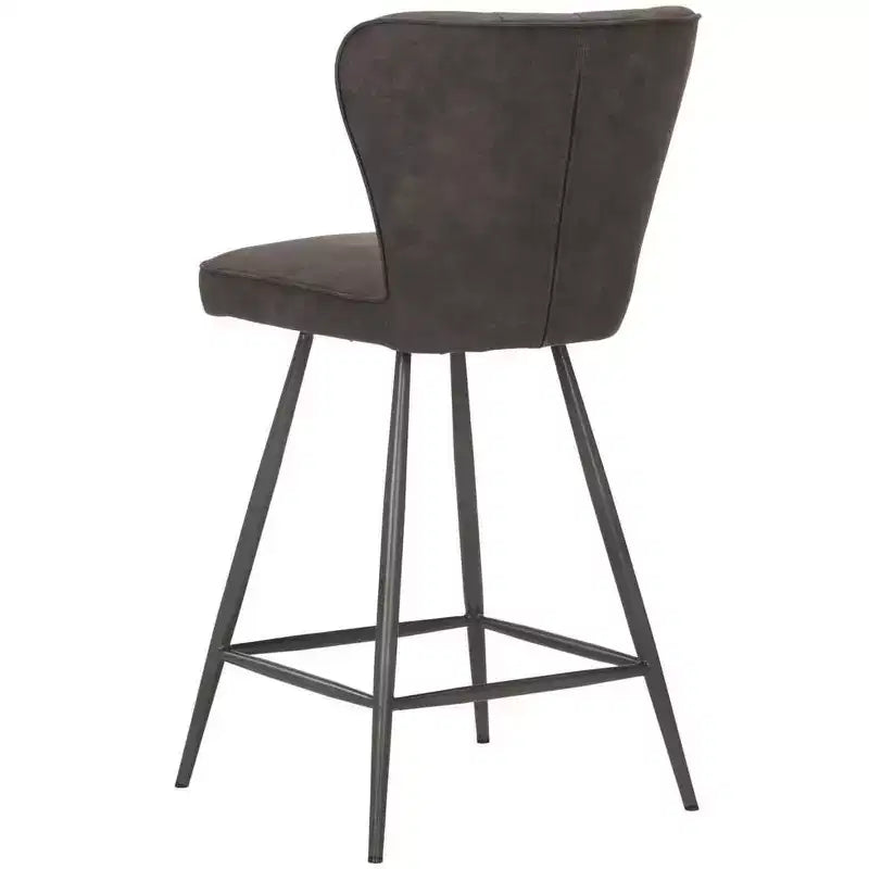 Tabouret de comptoir pivotant en cuir capitonné style milieu du siècle, hauteur 26 po (ensemble de 2)