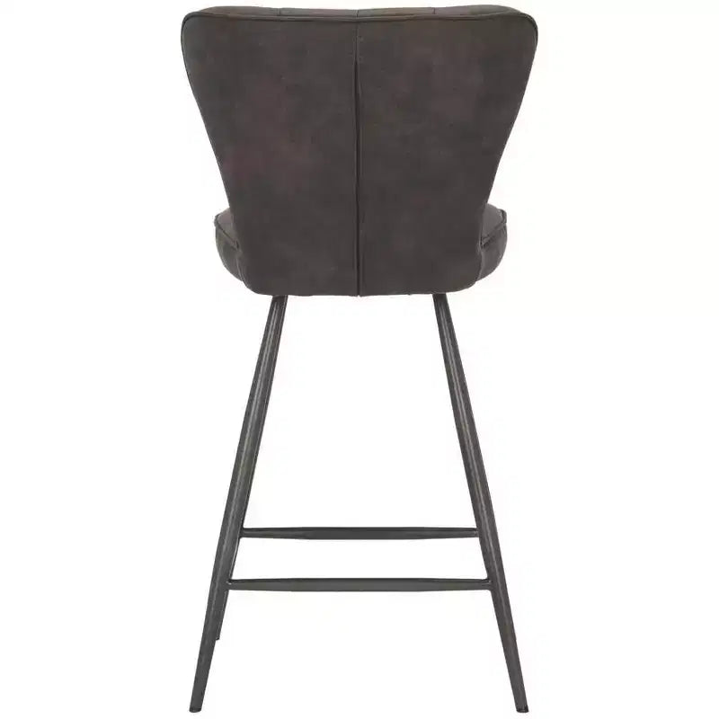 Tabouret de comptoir pivotant en cuir capitonné style milieu du siècle, hauteur 26 po (ensemble de 2)