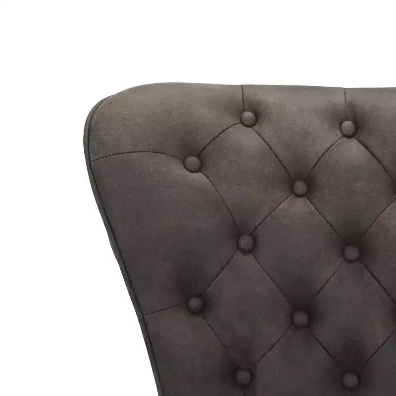 Tabouret de comptoir pivotant en cuir capitonné style milieu du siècle, hauteur 26 po (ensemble de 2)