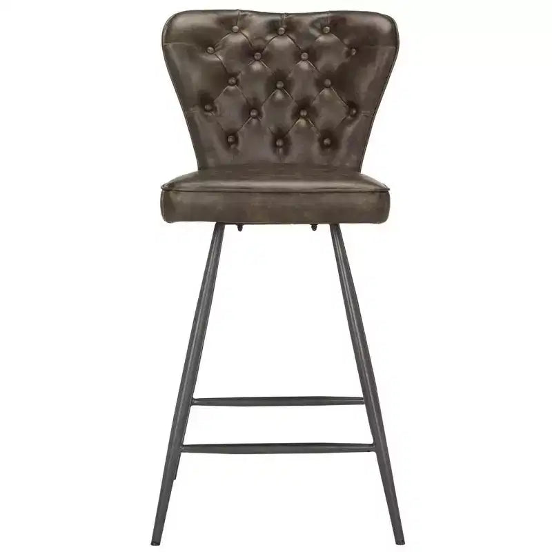 Tabouret de comptoir pivotant en cuir capitonné style milieu du siècle, hauteur 26 po (ensemble de 2)