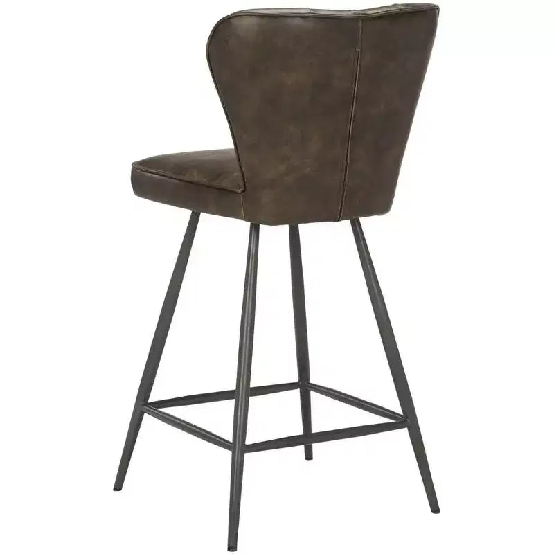 Tabouret de comptoir pivotant en cuir capitonné style milieu du siècle, hauteur 26 po (ensemble de 2)