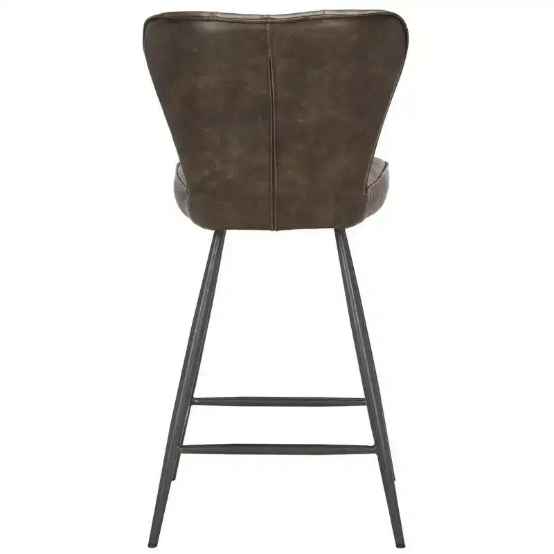 Tabouret de comptoir pivotant en cuir capitonné style milieu du siècle, hauteur 26 po (ensemble de 2)