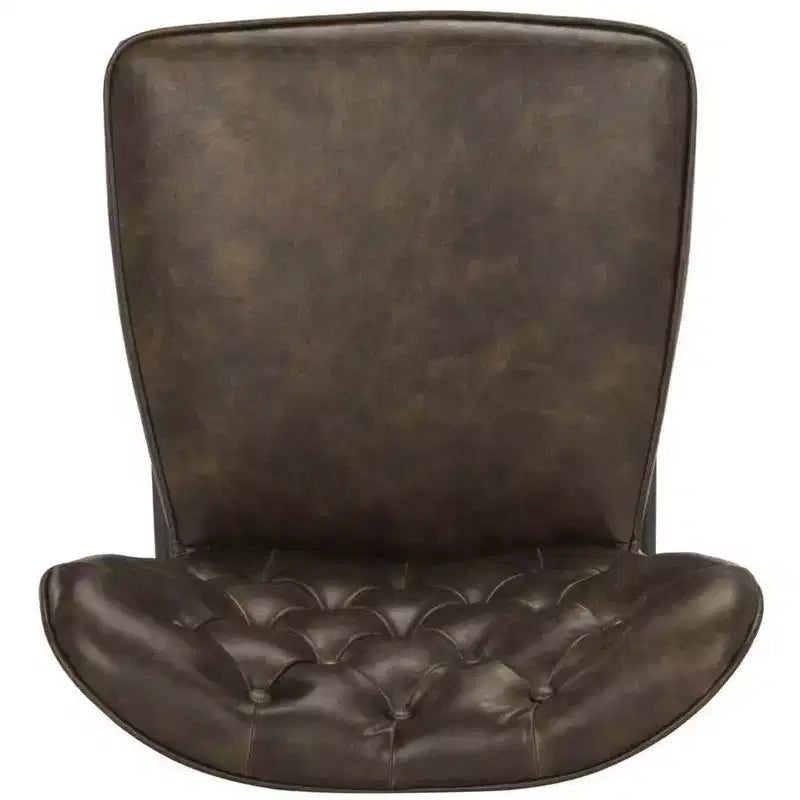 Tabouret de comptoir pivotant en cuir capitonné style milieu du siècle, hauteur 26 po (ensemble de 2)