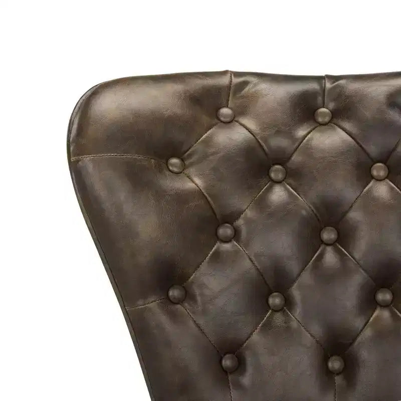 Tabouret de comptoir pivotant en cuir capitonné style milieu du siècle, hauteur 26 po (ensemble de 2)