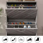Meuble à Chaussures d'Entrée avec 2 Tiroirs Basculants